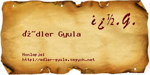 Ádler Gyula névjegykártya
