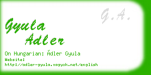 gyula adler business card